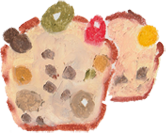 フルーツケーキのイラスト
